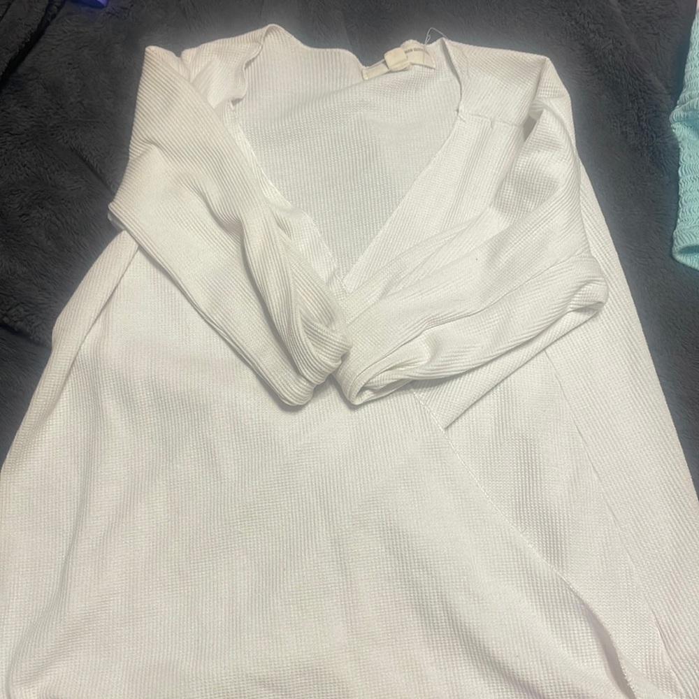 Project social T, long sleeve white top